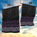 Maori Taniko Patterns Garden Flag Purple Niho Taniwha Mix Paatiki Motifs