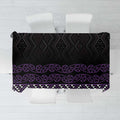 Maori Taniko Patterns Tablecloth Purple Niho Taniwha Mix Paatiki Motifs