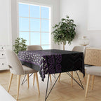 Maori Taniko Patterns Tablecloth Purple Niho Taniwha Mix Paatiki Motifs