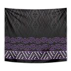 Maori Taniko Patterns Tapestry Purple Niho Taniwha Mix Paatiki Motifs