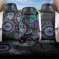Australia Indigenous Back Car Seat Cover Teal & Purple Ribbon Butterfly Aboriginal Arts