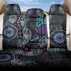 Australia Indigenous Back Car Seat Cover Teal & Purple Ribbon Butterfly Aboriginal Arts