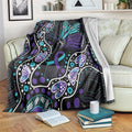 Australia Indigenous Blanket Teal & Purple Ribbon Butterfly Aboriginal Arts