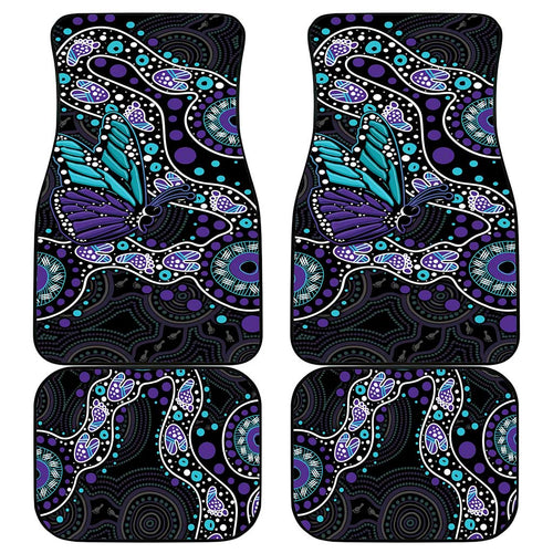 Australia Indigenous Car Mats Teal & Purple Ribbon Butterfly Aboriginal Arts