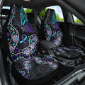 Australia Indigenous Car Seat Cover Teal & Purple Ribbon Butterfly Aboriginal Arts