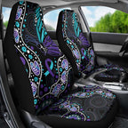 Australia Indigenous Car Seat Cover Teal & Purple Ribbon Butterfly Aboriginal Arts
