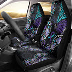 Australia Indigenous Car Seat Cover Teal & Purple Ribbon Butterfly Aboriginal Arts