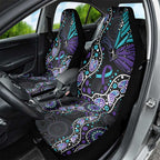 Australia Indigenous Car Seat Cover Teal & Purple Ribbon Butterfly Aboriginal Arts