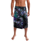Australia Indigenous Lavalava Teal & Purple Ribbon Butterfly Aboriginal Arts