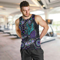 Australia Indigenous Men Tank Top Teal & Purple Ribbon Butterfly Aboriginal Arts