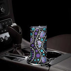 Australia Indigenous Skinny Tumbler Teal & Purple Ribbon Butterfly Aboriginal Arts