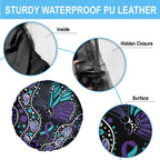 Australia Indigenous Spare Tire Cover Teal & Purple Ribbon Butterfly Aboriginal Arts