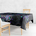 Australia Indigenous Tablecloth Teal & Purple Ribbon Butterfly Aboriginal Arts
