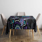Australia Indigenous Tablecloth Teal & Purple Ribbon Butterfly Aboriginal Arts