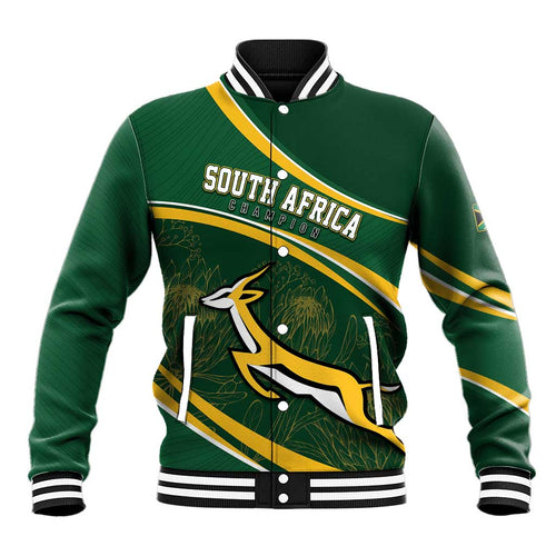 South Africa Rugby Personalized Bokke Baseball Jacket Springboks - Stronger Together - Aussie Hoodie