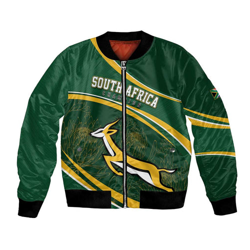 South Africa Rugby Personalized Bokke Bomber Jacket Springboks - Stronger Together - Aussie Hoodie
