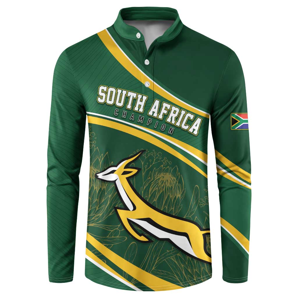 South Africa Rugby Personalized Bokke Button Sweatshirt Springboks - Stronger Together - Aussie Hoodie