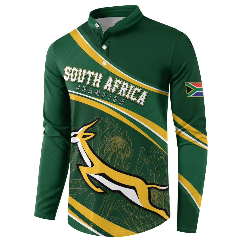 South Africa Rugby Personalized Bokke Button Sweatshirt Springboks - Stronger Together - Aussie Hoodie