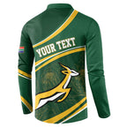 South Africa Rugby Personalized Bokke Button Sweatshirt Springboks - Stronger Together - Aussie Hoodie