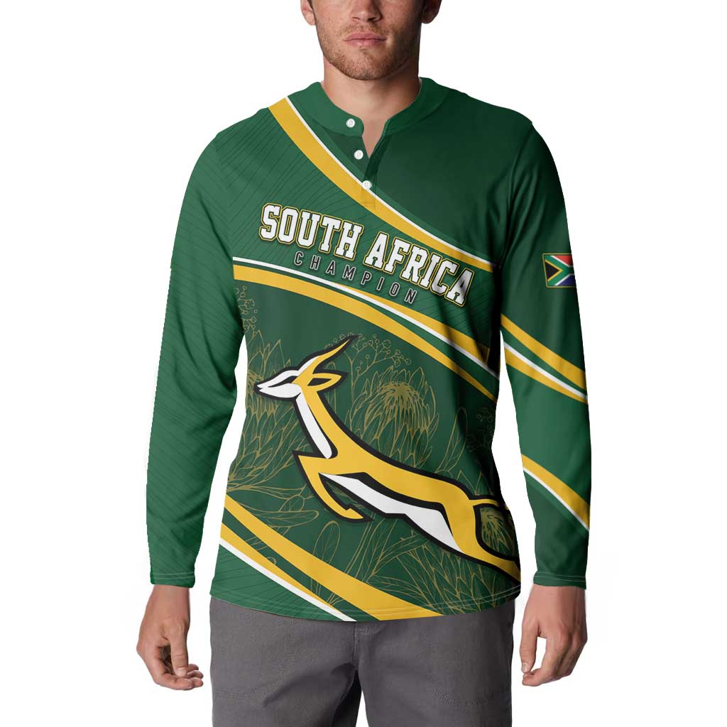South Africa Rugby Personalized Bokke Button Sweatshirt Springboks - Stronger Together - Aussie Hoodie
