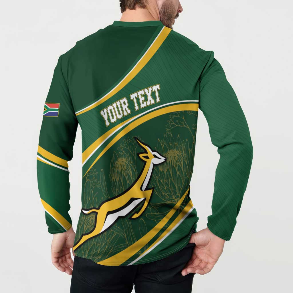 South Africa Rugby Personalized Bokke Button Sweatshirt Springboks - Stronger Together - Aussie Hoodie