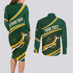 South Africa Rugby Personalized Bokke Couples Matching Long Sleeve Bodycon Dress and Long Sleeve Button Shirt Springboks - Stronger Together - Aussie Hoodie