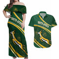 South Africa Rugby Personalized Bokke Couples Matching Off Shoulder Maxi Dress and Hawaiian Shirt Springboks - Stronger Together - Aussie Hoodie