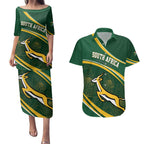 South Africa Rugby Personalized Bokke Couples Matching Puletasi and Hawaiian Shirt Springboks - Stronger Together - Aussie Hoodie