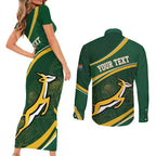 South Africa Rugby Personalized Bokke Couples Matching Short Sleeve Bodycon Dress and Long Sleeve Button Shirt Springboks - Stronger Together - Aussie Hoodie