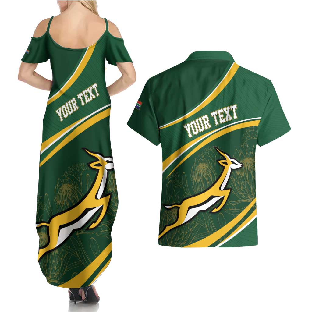 South Africa Rugby Personalized Bokke Couples Matching Summer Maxi Dress and Hawaiian Shirt Springboks - Stronger Together - Aussie Hoodie