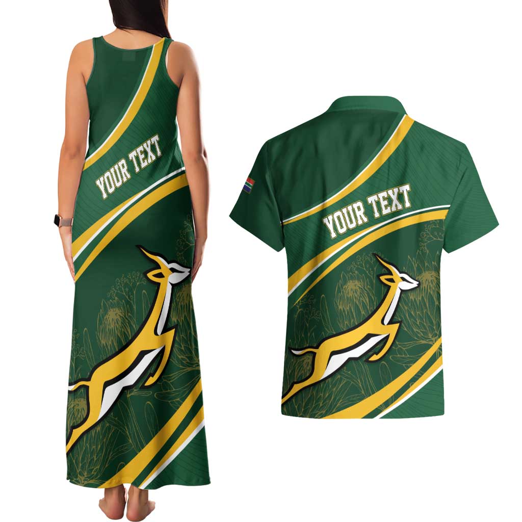 South Africa Rugby Personalized Bokke Couples Matching Tank Maxi Dress and Hawaiian Shirt Springboks - Stronger Together - Aussie Hoodie