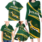 South Africa Rugby Personalized Bokke Family Matching Long Sleeve Bodycon Dress and Hawaiian Shirt Springboks - Stronger Together - Aussie Hoodie