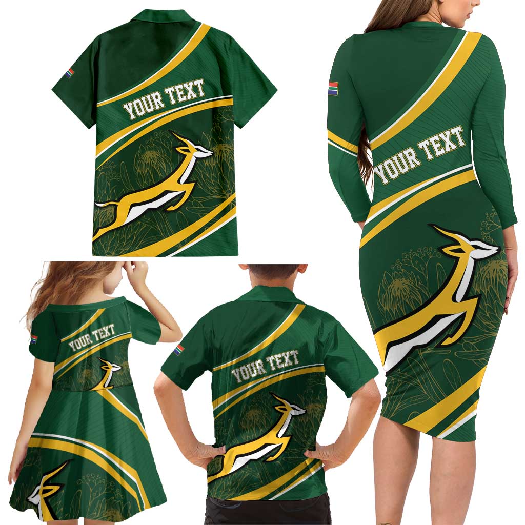South Africa Rugby Personalized Bokke Family Matching Long Sleeve Bodycon Dress and Hawaiian Shirt Springboks - Stronger Together - Aussie Hoodie