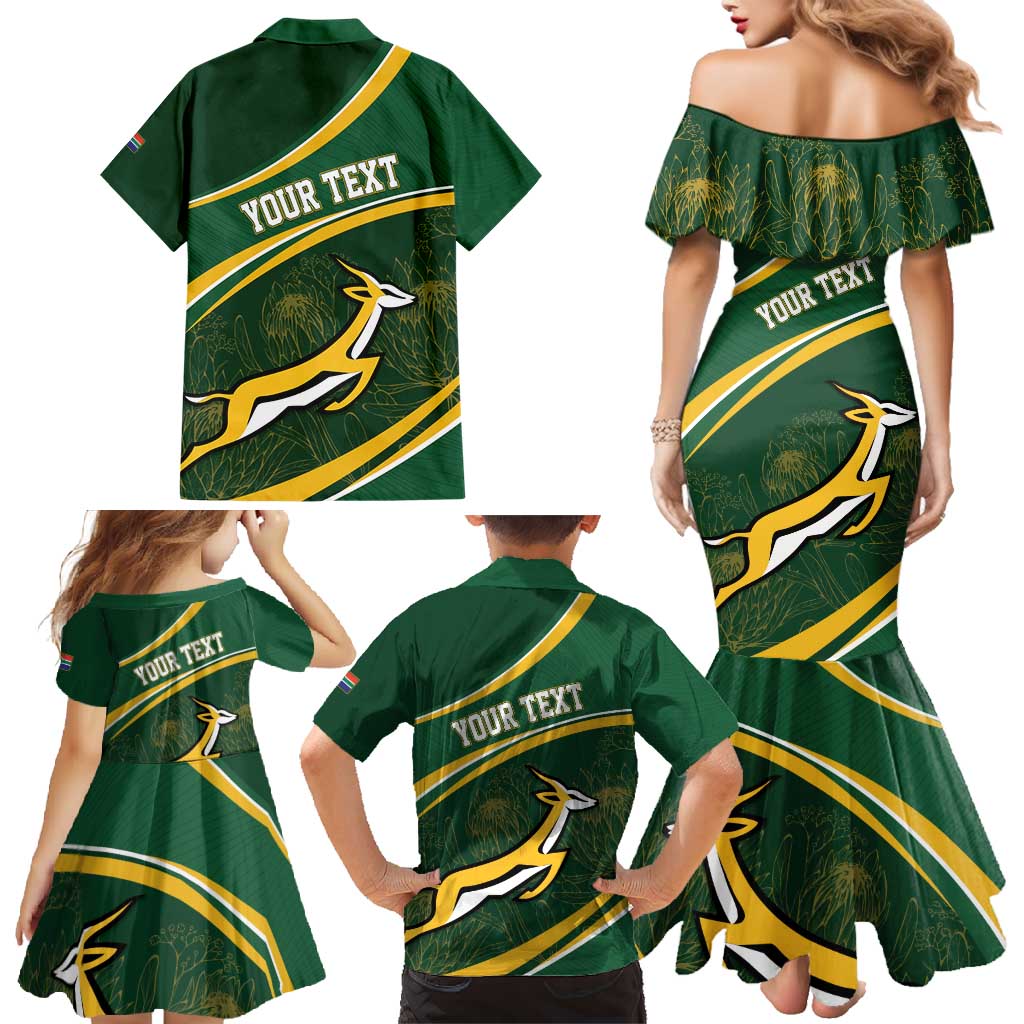 South Africa Rugby Personalized Bokke Family Matching Mermaid Dress and Hawaiian Shirt Springboks - Stronger Together - Aussie Hoodie