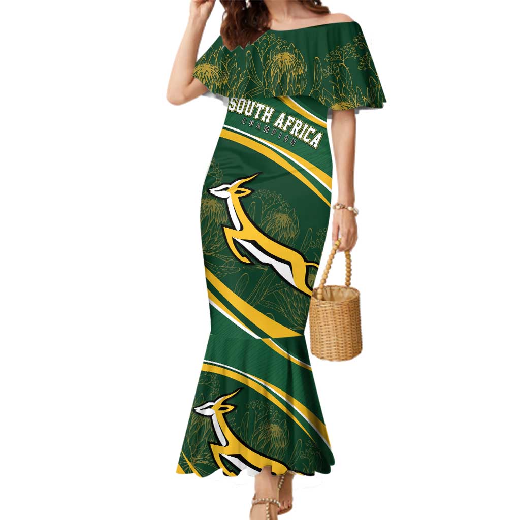 South Africa Rugby Personalized Bokke Family Matching Mermaid Dress and Hawaiian Shirt Springboks - Stronger Together - Aussie Hoodie