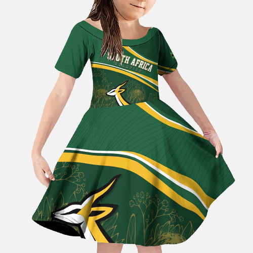 South Africa Rugby Personalized Bokke Family Matching Off The Shoulder Long Sleeve Dress and Hawaiian Shirt Springboks - Stronger Together - Aussie Hoodie