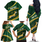 South Africa Rugby Personalized Bokke Family Matching Off The Shoulder Long Sleeve Dress and Hawaiian Shirt Springboks - Stronger Together - Aussie Hoodie