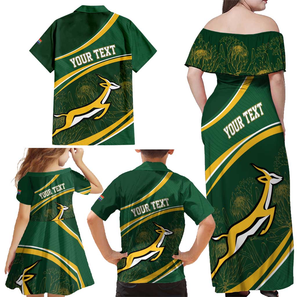 South Africa Rugby Personalized Bokke Family Matching Off Shoulder Maxi Dress and Hawaiian Shirt Springboks - Stronger Together - Aussie Hoodie