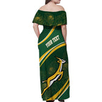 South Africa Rugby Personalized Bokke Family Matching Off Shoulder Maxi Dress and Hawaiian Shirt Springboks - Stronger Together - Aussie Hoodie
