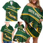 South Africa Rugby Personalized Bokke Family Matching Off Shoulder Short Dress and Hawaiian Shirt Springboks - Stronger Together - Aussie Hoodie