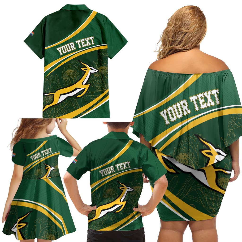 South Africa Rugby Personalized Bokke Family Matching Off Shoulder Short Dress and Hawaiian Shirt Springboks - Stronger Together - Aussie Hoodie