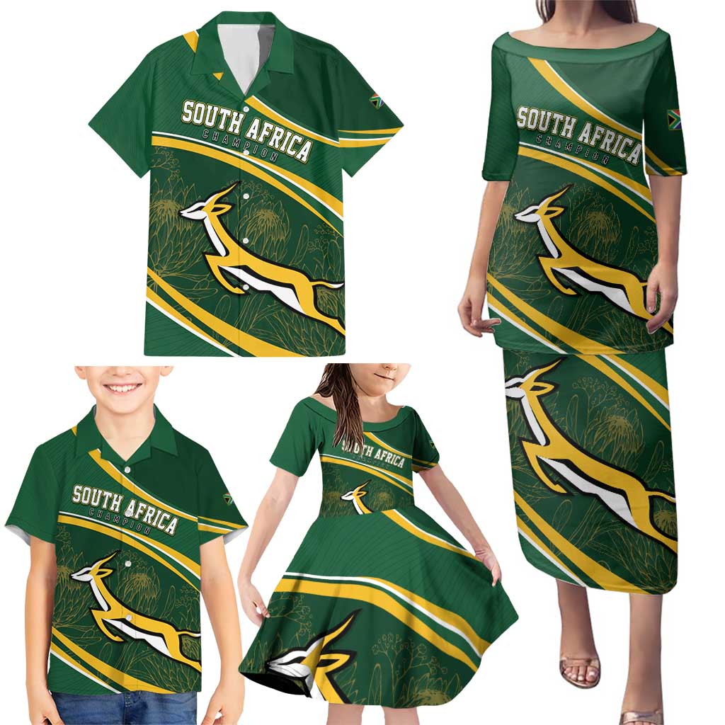 South Africa Rugby Personalized Bokke Family Matching Puletasi and Hawaiian Shirt Springboks - Stronger Together - Aussie Hoodie