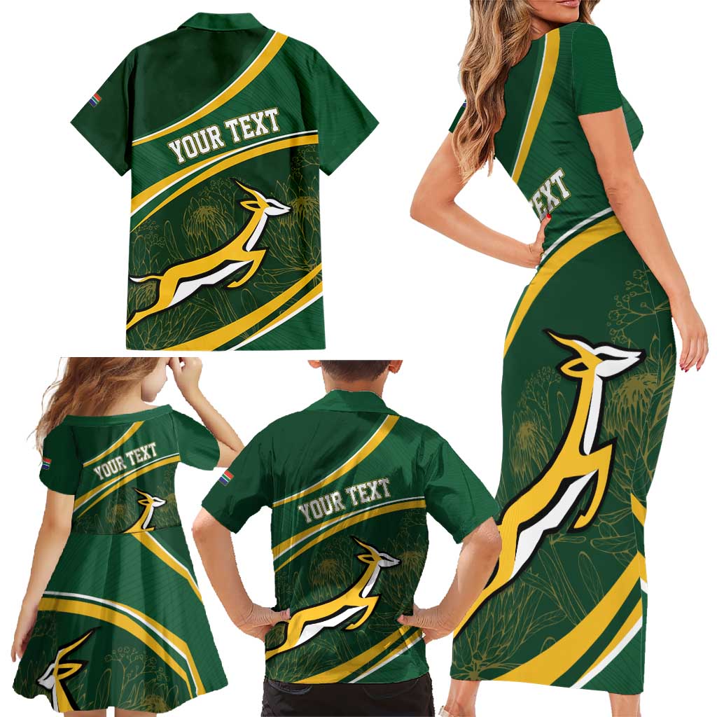 South Africa Rugby Personalized Bokke Family Matching Short Sleeve Bodycon Dress and Hawaiian Shirt Springboks - Stronger Together - Aussie Hoodie
