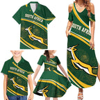South Africa Rugby Personalized Bokke Family Matching Summer Maxi Dress and Hawaiian Shirt Springboks - Stronger Together - Aussie Hoodie