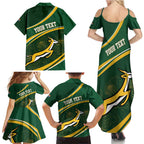 South Africa Rugby Personalized Bokke Family Matching Summer Maxi Dress and Hawaiian Shirt Springboks - Stronger Together - Aussie Hoodie