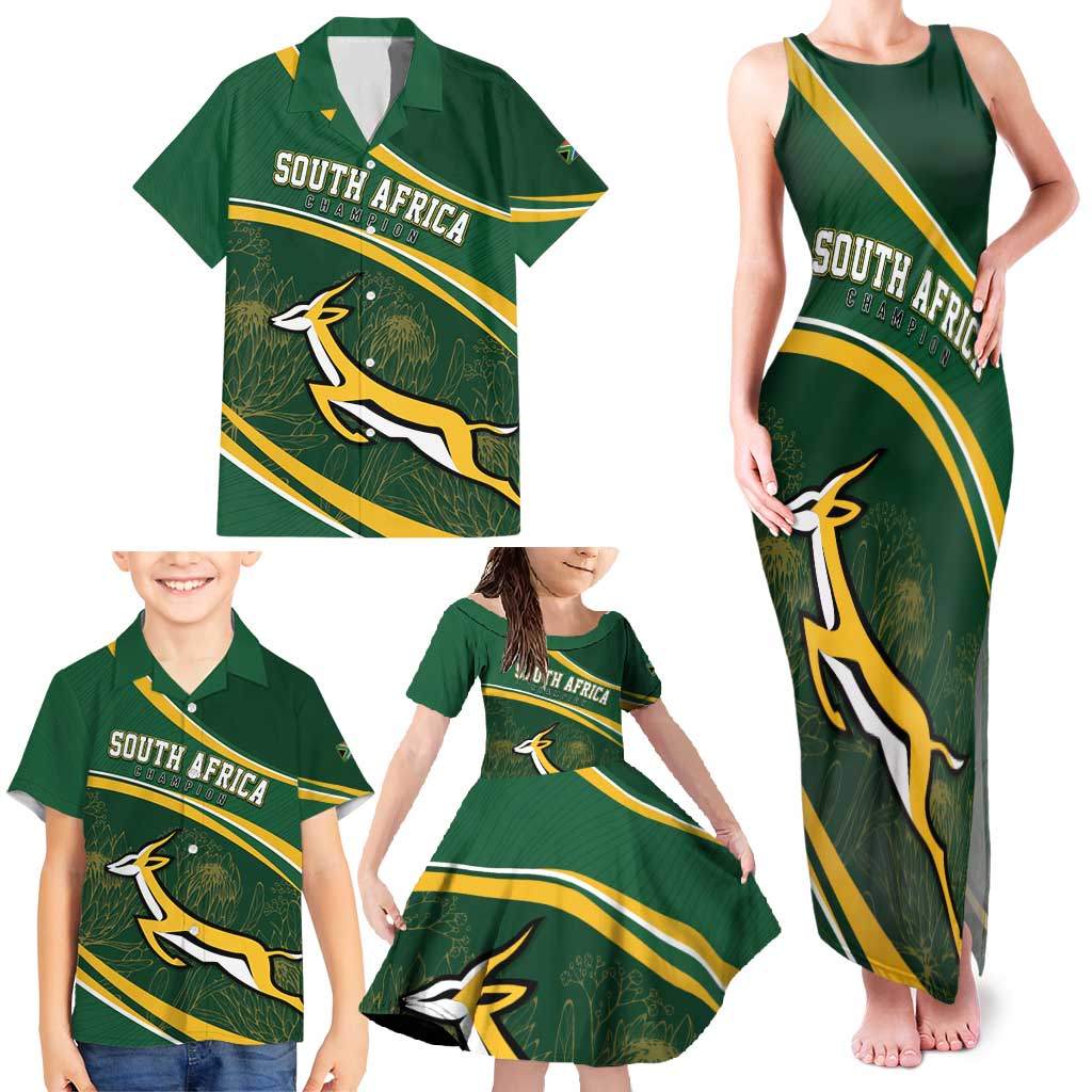South Africa Rugby Personalized Bokke Family Matching Tank Maxi Dress and Hawaiian Shirt Springboks - Stronger Together - Aussie Hoodie