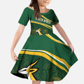 South Africa Rugby Personalized Bokke Kid Short Sleeve Dress Springboks - Stronger Together - Aussie Hoodie