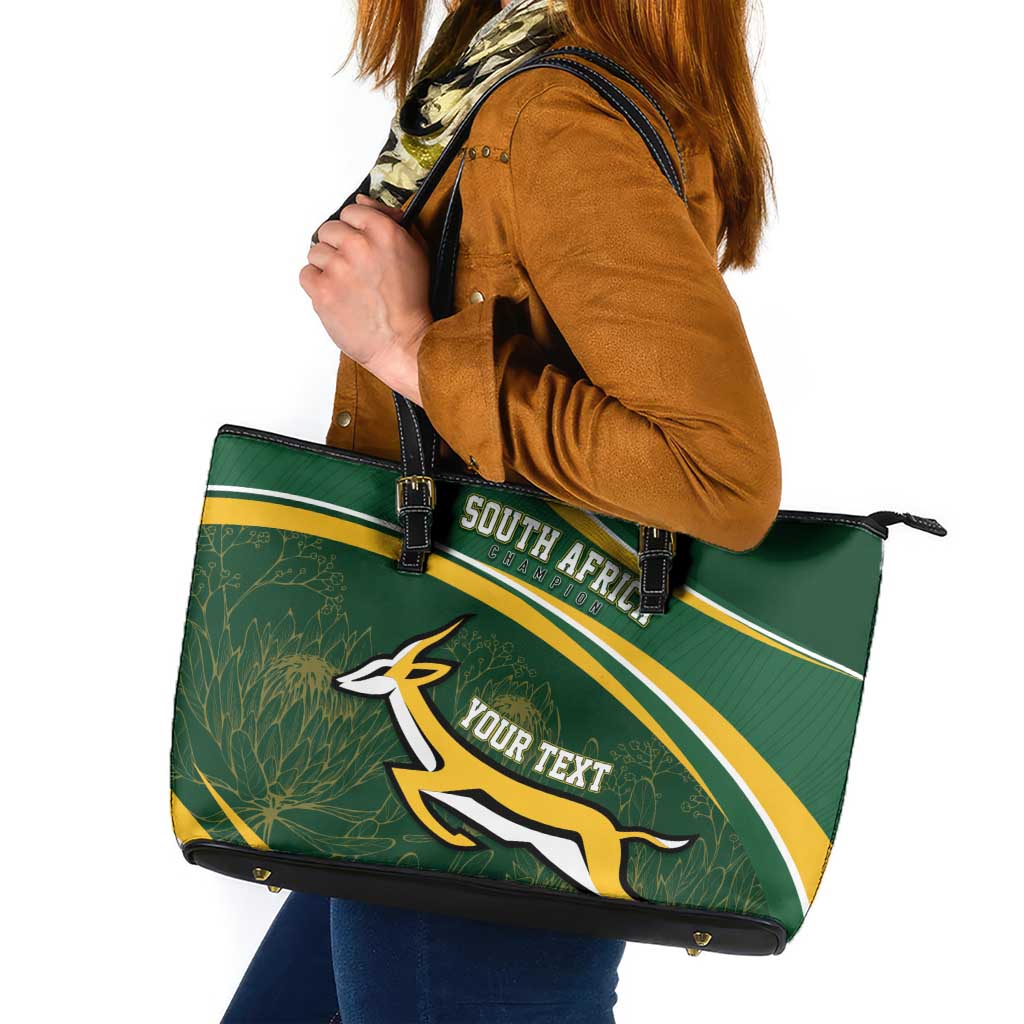 South Africa Rugby Personalized Bokke Leather Tote Bag Springboks - Stronger Together - Aussie Hoodie