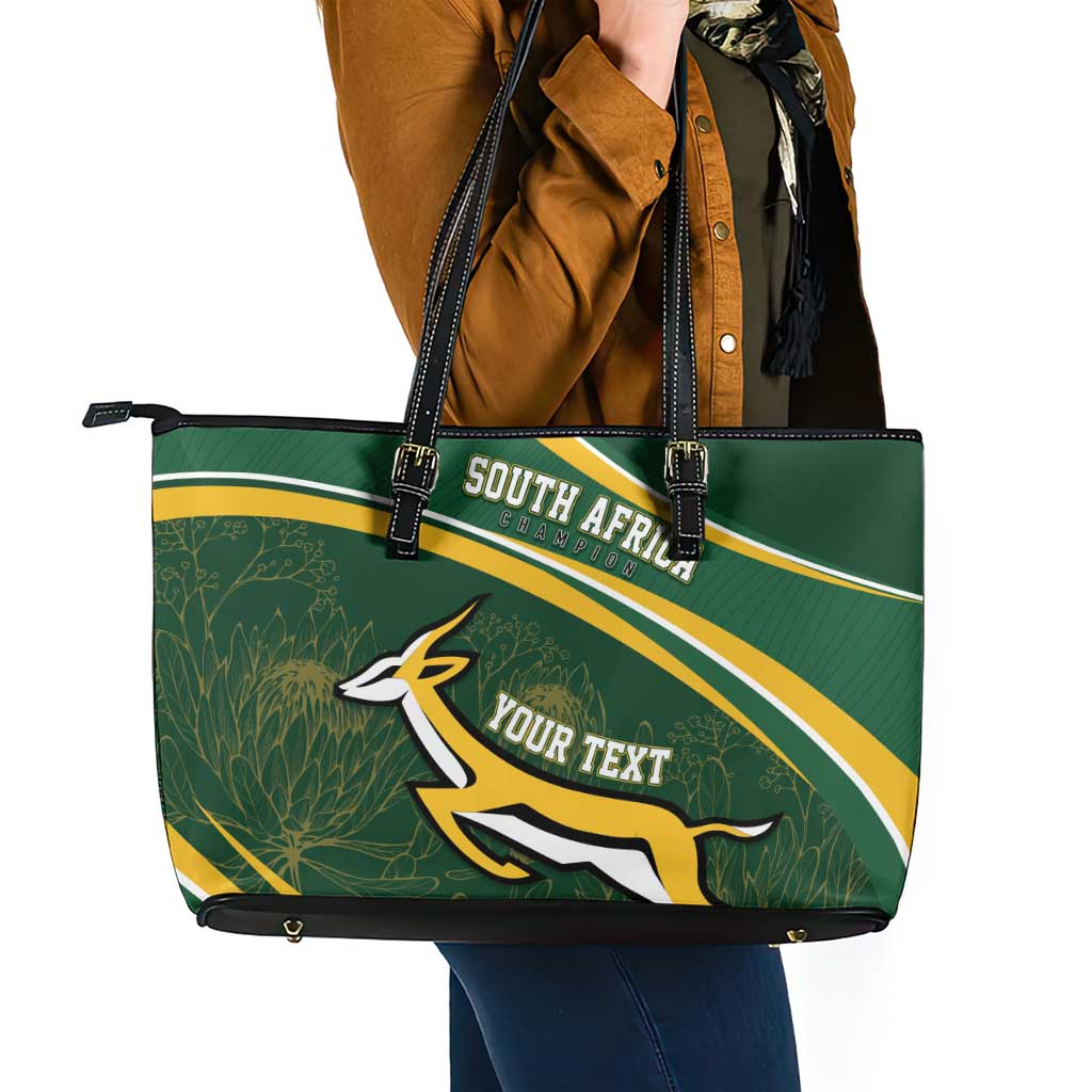 South Africa Rugby Personalized Bokke Leather Tote Bag Springboks - Stronger Together - Aussie Hoodie