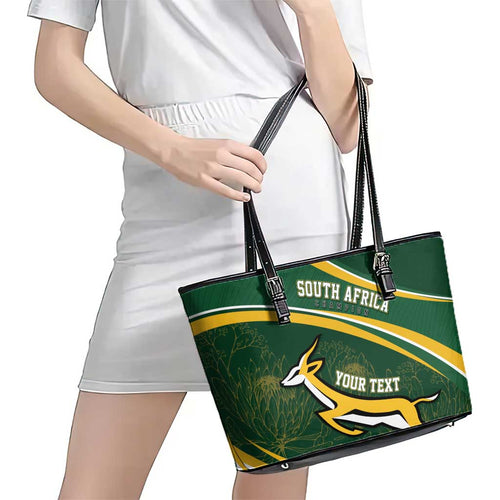 South Africa Rugby Personalized Bokke Leather Tote Bag Springboks - Stronger Together - Aussie Hoodie